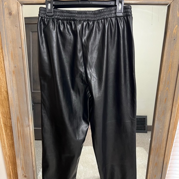 Faux leather joggers. Size L. Bought from These Three boutique. - Picture 3 of 4